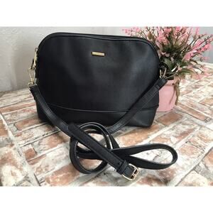 Lovevook Women's Shoulder Bag Handbag Dome Purse Black Gold Hardware Crossbody